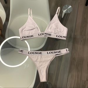ALL WHITE BAMBOO TRIANGLE BRA & THONG Lounge